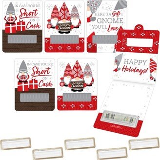 Big Dot of Happiness Christmas Gnomes - DIY Assorted Holiday Party Cash Holder Gift - Funny Money Cards - Set of 6