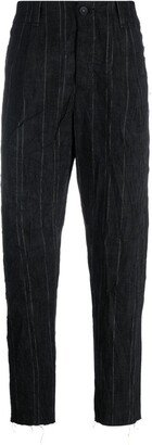 Pinstripe Tapered-Leg Trousers-AC