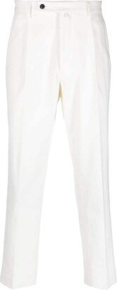 Pleated Tapered Cotton Trousers