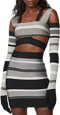 x Law Roach Striped Bandage Cutout Crop Top