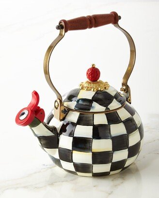 Courtly Check Enamel Whistling Tea Kettle