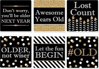 Big Dot Of Happiness Adult Happy Birthday - Funny Party Decor - Drink Coasters - Set of 6