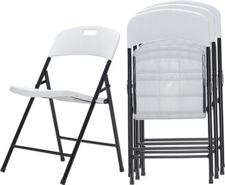 4 Pack Portable Plastic Folding Chairs-White