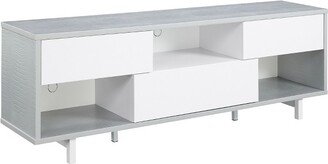 Newport Ventura TV Stand for TVs up to 60 Gray Faux Croc/White - Breighton Home