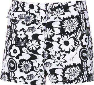 Graphic-Print Swim Shorts-AO