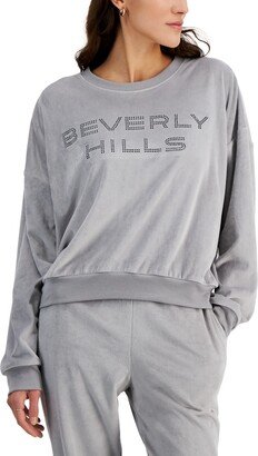 Grayson Threads, The Label Juniors' Beverly Hills Velour Sweatshirt