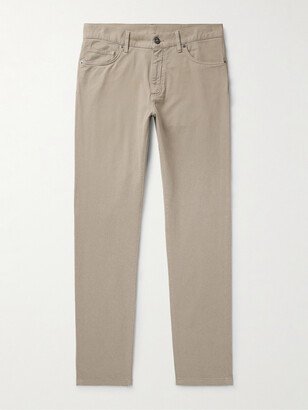 Slim-Fit Cotton-Blend Twill Trousers