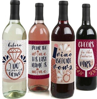 Big Dot Of Happiness Vino Before Vows - Winery Party Decor - Wine Bottle Label Stickers - 4 Ct