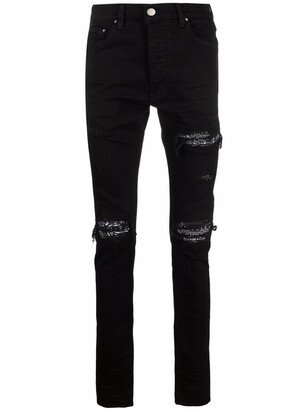 Ripped-Detailing Skinny Jeans-AA