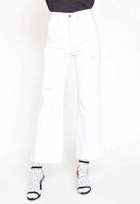 Queen Wide Leg Crop Jeans In Raleigh