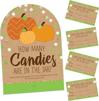 Big Dot Of Happiness Pumpkin Patch Fall or Thanksgiving Party 1 Stand & 40 Cards Candy Guessing Game