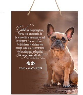 Wall Hanging | Pet Memorial Gift Custom Portrait Cat Or Dog Loss God Saw You Tired Sympathy Wooden Signs Farmhouse Sign