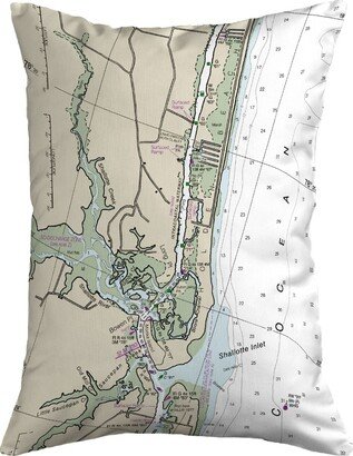 Betsy Drake Holden Beach, NC Nautical Map Noncorded Pillow 16x20