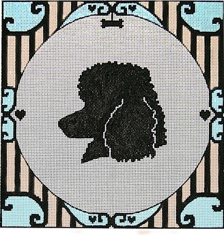 Needlepoint Dog Silhouette Canvas - Poodle