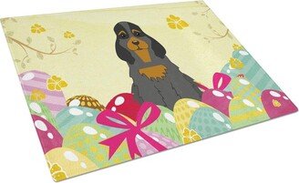 BB6093LCB Easter Eggs Cocker Spaniel Black Tan Glass Cutting Board