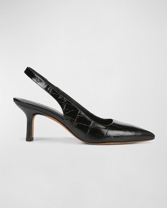 Patrice Croco Slingback Pumps