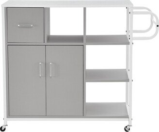 unbrand Kitchen Cart,Storage Cabinet with Locking Casters