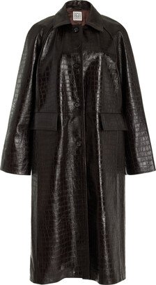 Embossed Leather Coat-AA