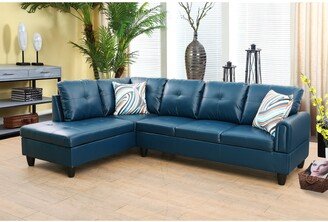 LifeStyle Furniture 2-Pieces Sectional Sofa & Chaise,Denim,Faux Leather