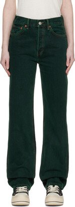 Green High-Rise Loose Jeans