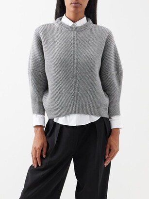 SaSuPhi Cropped-sleeve Cashmere Sweater