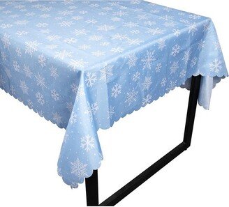 Juvale 2 Pack Christmas Blue Snowflake Dining Tablecloth Table Cover, Holiday Party Decor, 84 x 54 in