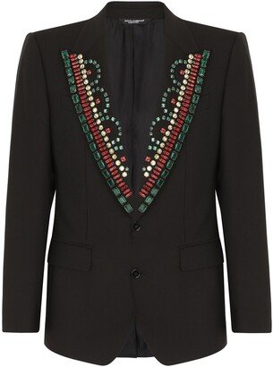 Gemstone-Embellished Tailored Blazer