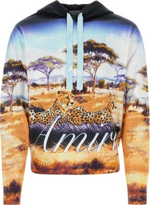 Graphic-Print Drawstring Hoodie