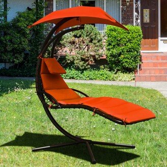 Patio Hammock Swing Chair Hanging Chaise w/ Cushion Pillow