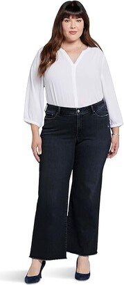 Plus Size Teresa Wide Leg Ankle Fray Hems in Huntley (Huntley) Women's Jeans