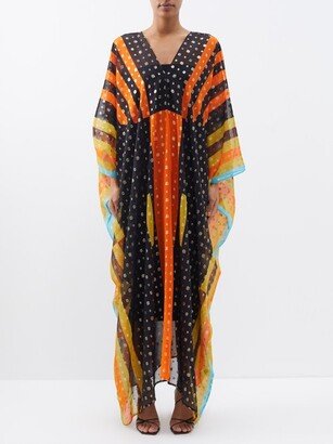 The Luxe Colour-block Silk-blend Georgette Kaftan