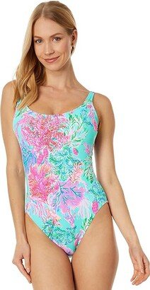 Brin Scoop Neck One-Piece (Celestial Blue Cay To My Heart) Women's Swimsuits One Piece