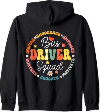 Groovy Bus Driver Back to School Appreciation Groovy Bus Driver Squad Back to School Squad Appreciation Zip Hoodie