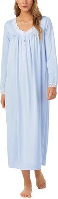 Sweater Knit Long Sleeve Ballet Gown (Light Blue) Women's Pajama