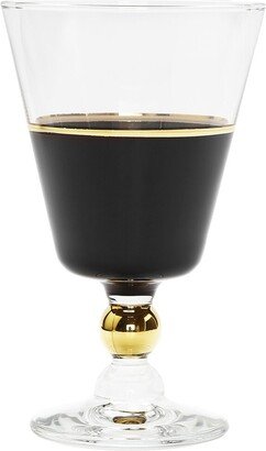 Alice Pazkus Set Of 6 Black Water Glasses With Gold Trim