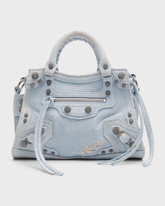 Neo Cagole XS Handbag In Denim With Rhinestones