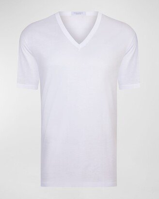 Men's Solid Cotton V-Neck T-Shirt