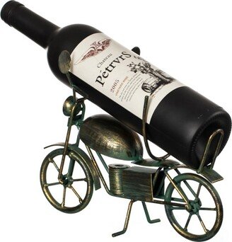 Metal Figurine Motorcycle Shaped Vintage Wine Single Bottle Holder Stand Rack