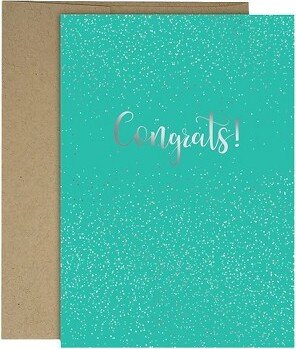 Great Papers! Congratulations Card with Envelope 6.75 x 4.75 Sparkle Confetti/Silver 3/Pack