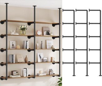 EPOWP Industrial Iron Pipe Shelf Wall Mount, Farmhouse DIY Open Bookshelf, Pipe Shelves for Kitchen Bathroom