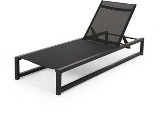 Modesta Outdoor Aluminum Mesh Chaise Lounge