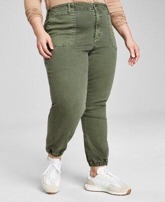 And Now This Trendy Plus Size Denim Jogger Pants