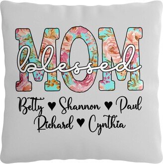 Blessed Mom Personalized Mother's Day Decor, 15.75In X Peach Skin Pillow Cover, With Optional Insert