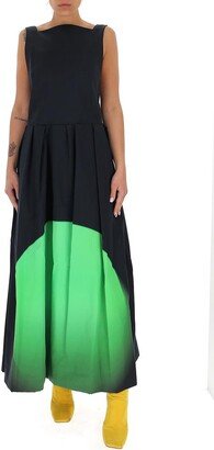 Open Back Pleated Maxi Dress