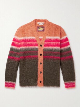 Striped Mohair-Blend Cardigan-AC