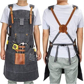 Personalized Aprons For Men, Waterproof Apron With Grilling Tool Set, Bbq With Pockets, Canvas Woodworking Artisans Workshop