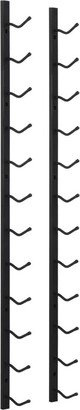 Wall Mounted Wine Rack for 12 Bottles Black Iron