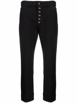 High-Waist Button Trousers