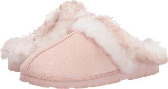 Women's Faux Fur Clog - Comfy Furry Soft Indoor House Slippers with Memory Foam (Pink) Women's Slippers