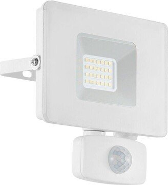 Loops IP44 Outdoor Flood Light & PIR Sensor White Aluminium 20W Built in LED